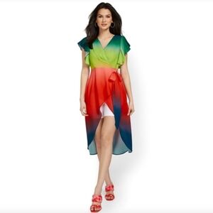Vibrant Multicolor Wrap Top/Dress Hilo